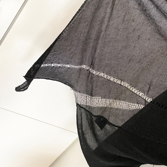 Eileen Fisher Open knit cardigan Linen blend beachy lightweight Black Sz 2X - Picture 7 of 13